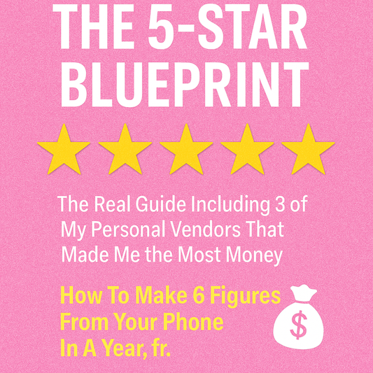 Digital Ebook, How I made 6 figures from my phone; Including 3 vendors that made me the most!