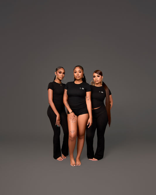 BLACK RHINESTONE 3 Piece Set (Headband Included)